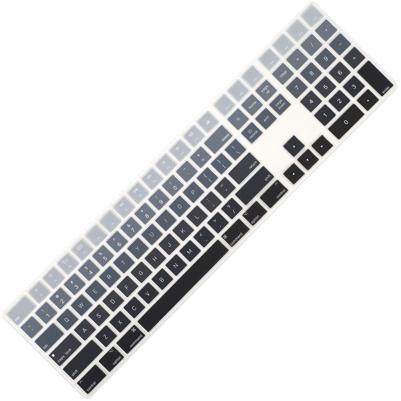 Allinside Ombre Gray Cover for Apple iMac Magic Wireless Keyboard with Numeric Keypad MQ052LL/A A1843 US Layout - Image 1
